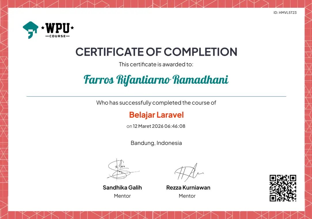 WPU Course Belajar Laravel
